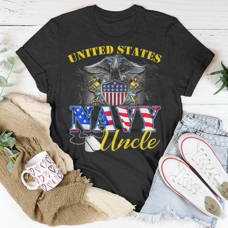 Us Military Navy Uncle With American Flag Veteran Gift Unisex T-Shirt Unique Gifts
