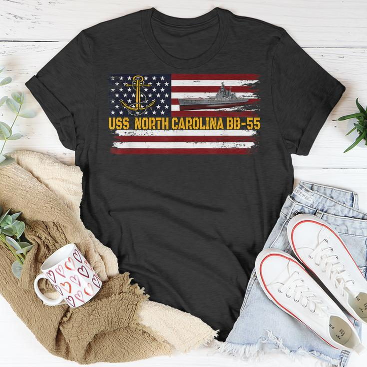 Uss North Carolina Bb-55 Ww2 Battleship Warship Veteran Dad T-Shirt Funny Gifts