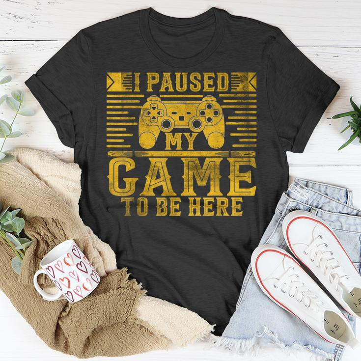 Video Game I Paused My Game To Be Here For Kids Boys Men T-Shirt Funny Gifts