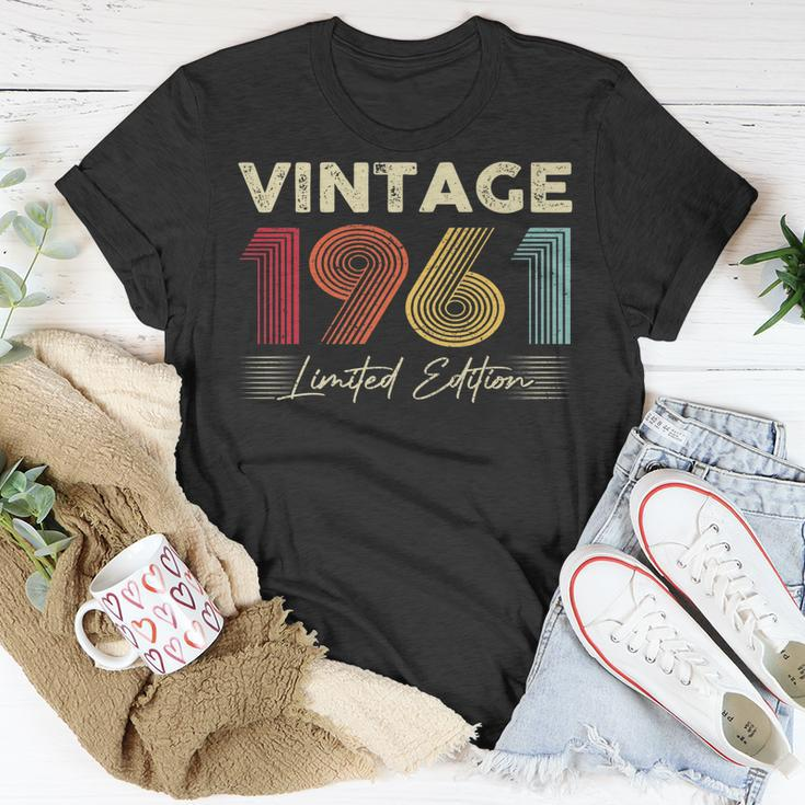 Vintage 1961 Wedding Anniversary Born In 1961 Birthday Party V2 T-Shirt Funny Gifts