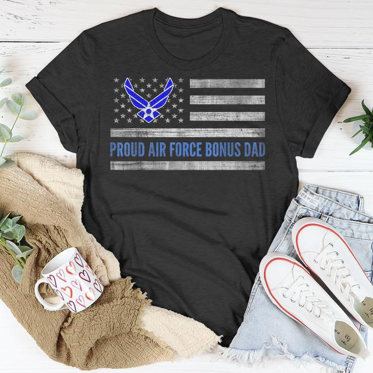 Vintage American Flag Proud Air Force Bonus Dad Veteran T-Shirt Funny Gifts