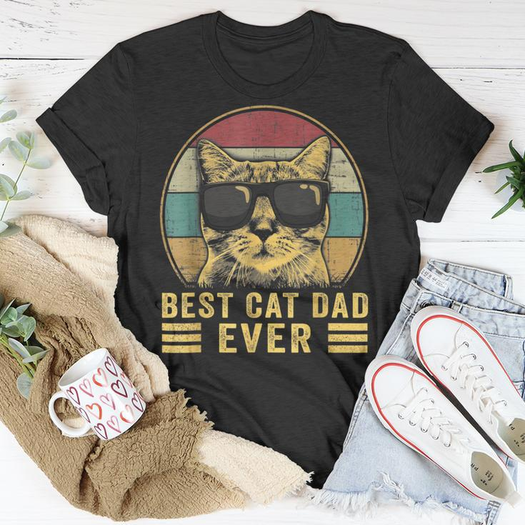 Vintage Best Cat Dad Ever Bump Fit For Men Women Boys Girls T-Shirt Funny Gifts