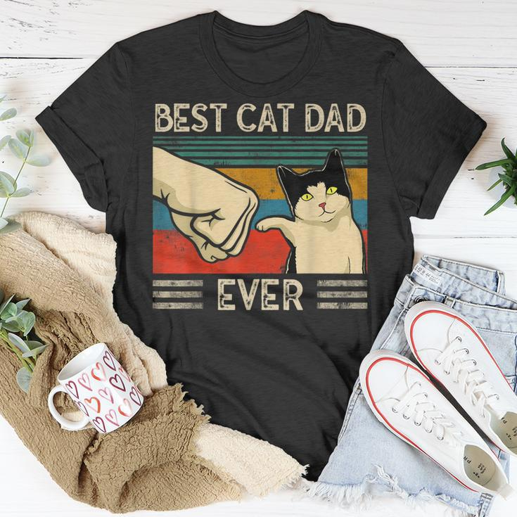 Vintage Best Cat Dad Ever Bump Fit V2 T-Shirt Funny Gifts