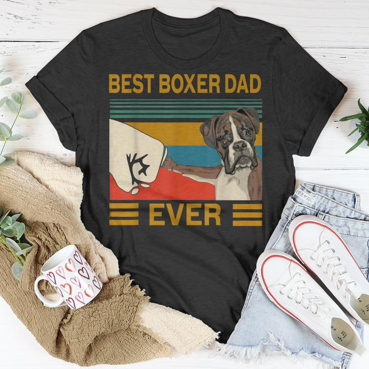 Vintage Best Dog Boxer Dad Ever Bump Fit T-Shirt Funny Gifts