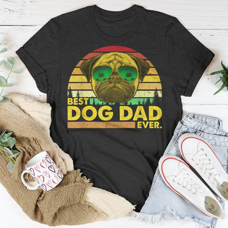 Vintage Best Pug Dad Ever Dog Daddy Father Unisex T-Shirt Unique Gifts