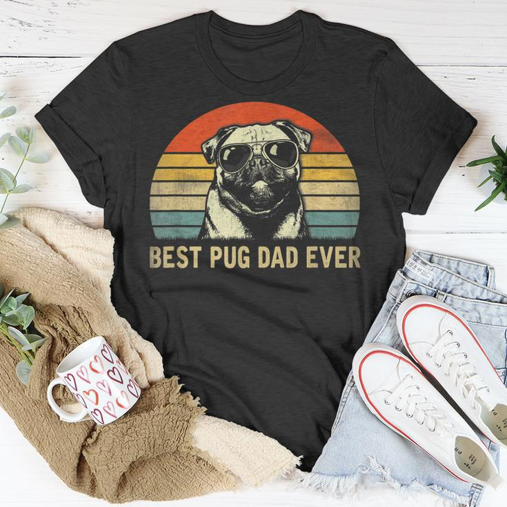 Mens Vintage Best Pug Dad Ever Pug Lover Fathers Day T-Shirt Funny Gifts