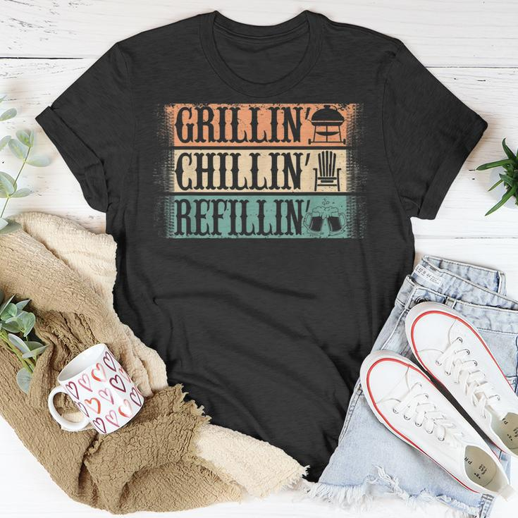 Vintage Grill Dad Grilling Chilling Refilling T-Shirt Funny Gifts