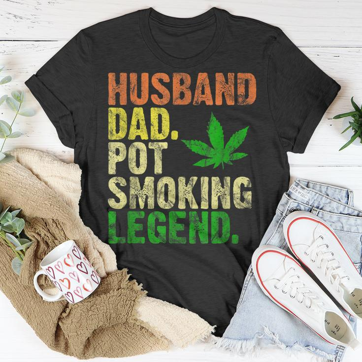 Vintage Retro Husband Dad Pot Smoking Weed Legend T-Shirt Funny Gifts