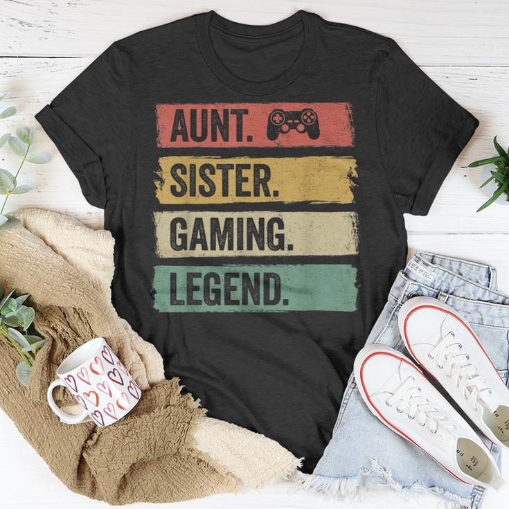 Vintage Tante Siter Gaming Legende Retro Video Gamer Tante T-Shirt Lustige Geschenke