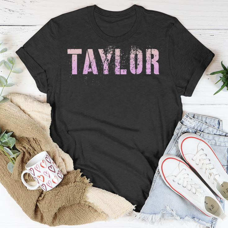 Vintage Taylor Girls Name Grunge Pink Custom Birthday T-Shirt Funny Gifts