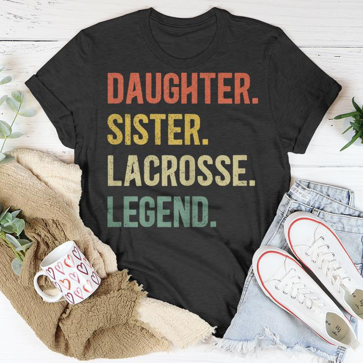 Vintage Tochter & Schwester Lacrosse Legende, Retro Lacrosse Girl T-Shirt Lustige Geschenke