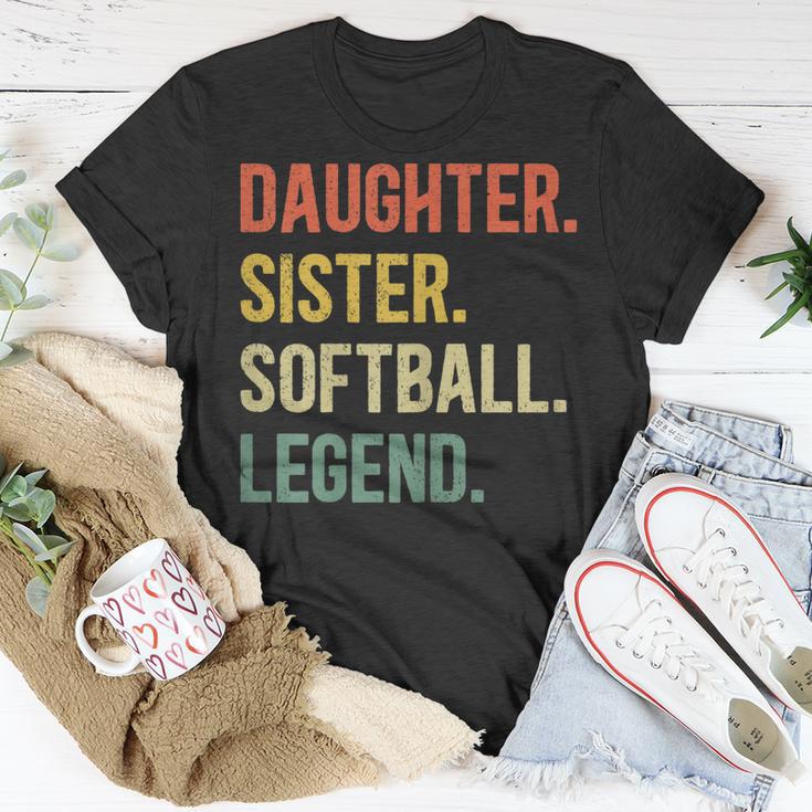 Vintage Tochter & Schwester Softball Legende Retro-Shirt für Mädchen Lustige Geschenke