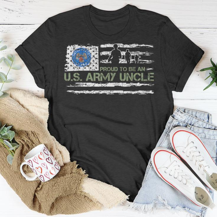 Vintage Usa American Flag Proud To Be An Army Uncle Military Unisex T-Shirt Unique Gifts