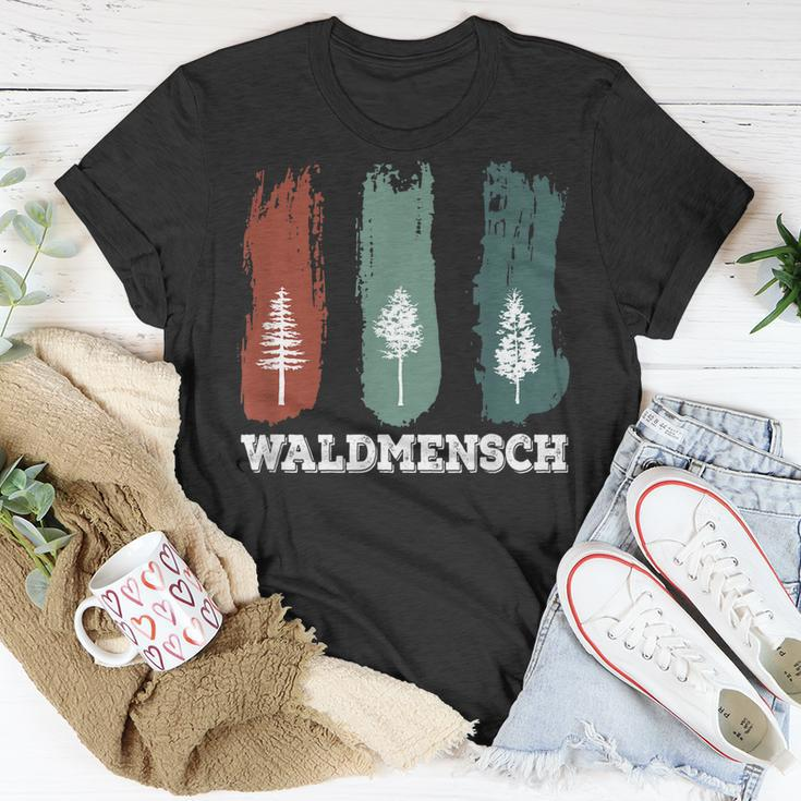 Waldmensch Baum Holzfäller Förster Wald Jäger Motorsäge Axt T-Shirt Lustige Geschenke