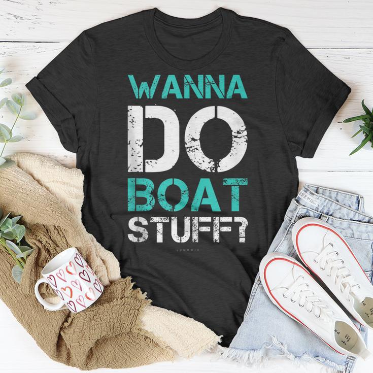 Wanna Do Boat Stuff Tanks Cruise Lake Vacation Shirt - TeeUni