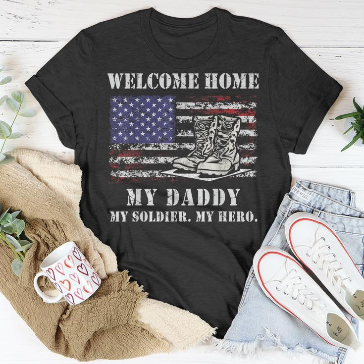 Welcome Home My Daddy Military Dad Soldier Homecoming Retro T-Shirt Funny Gifts