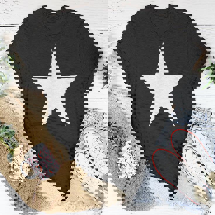 White Star On Front Unisex T-Shirt Unique Gifts