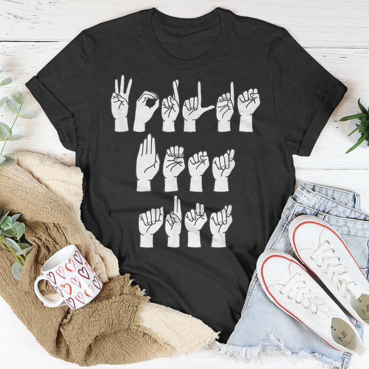 Worlds Best Aunt Zeichensprache Fingerzauber Asl Für Frauen T-Shirt Lustige Geschenke