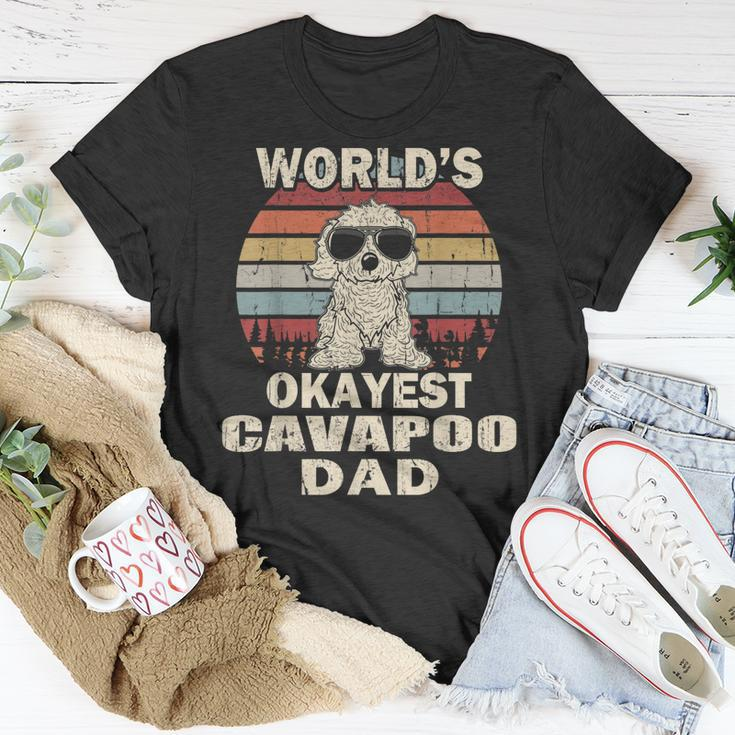Mens Worlds Okayest Cavapoo Dad Vintage Retro T-Shirt Funny Gifts