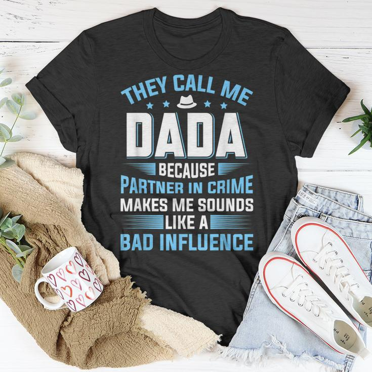 Mens They Call Me Dada Because Partner In Crime Fathers Day T-Shirt Funny Gifts