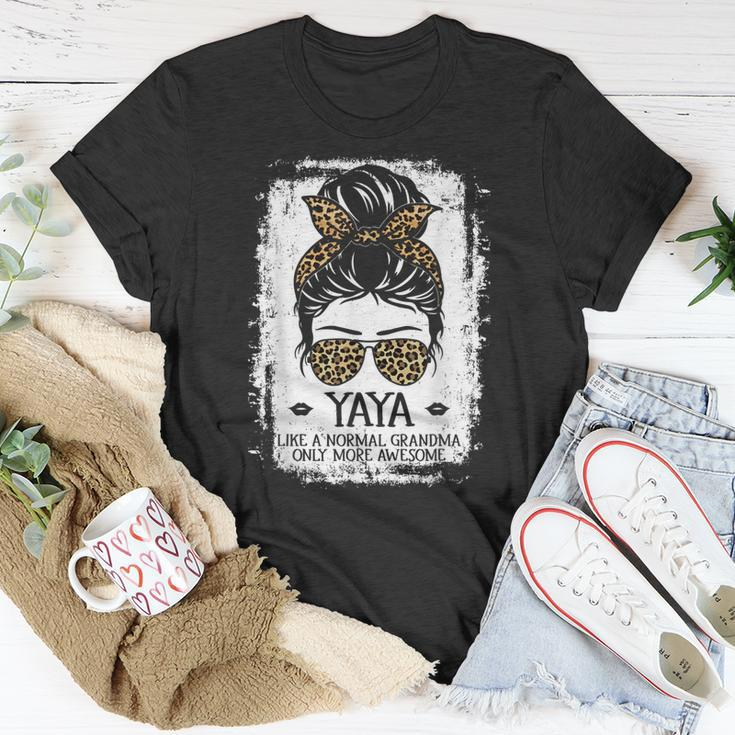 Yaya Like A Normal Grandma Only More Awesome Women Leopard Unisex T-Shirt Unique Gifts