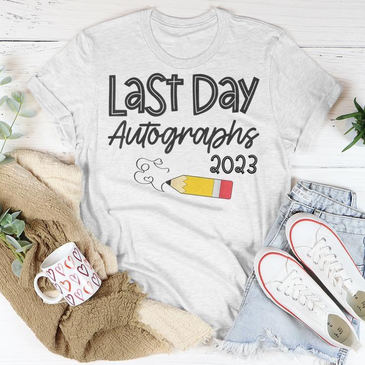 2023 Last Day Autographs Graduation Cute Last Day Of School Unisex T-Shirt Unique Gifts