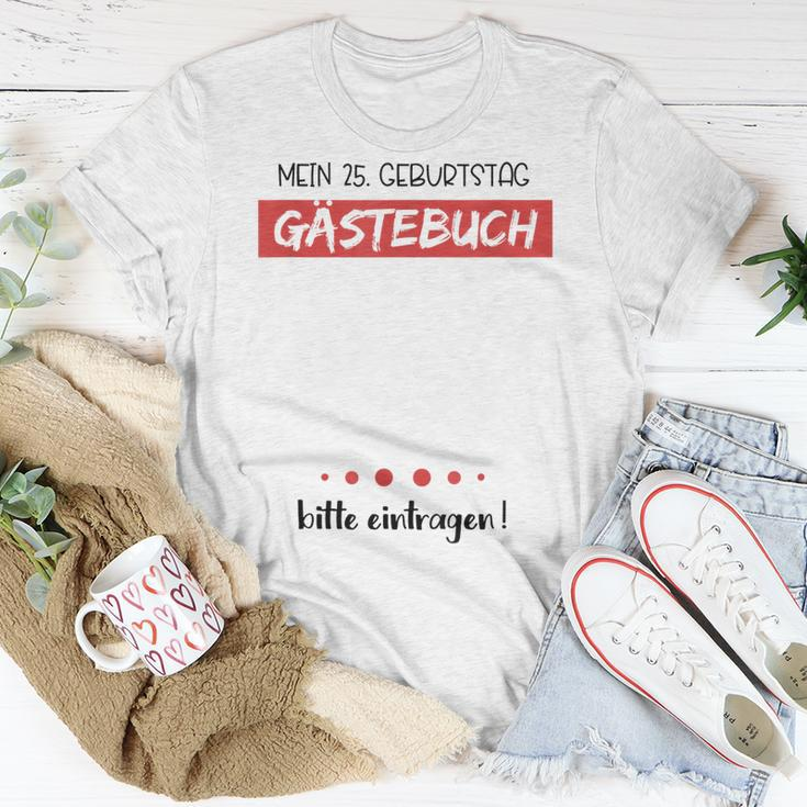 25 Geburtstag Party Gästebuch Geschenk 25 Jahre T-Shirt Lustige Geschenke