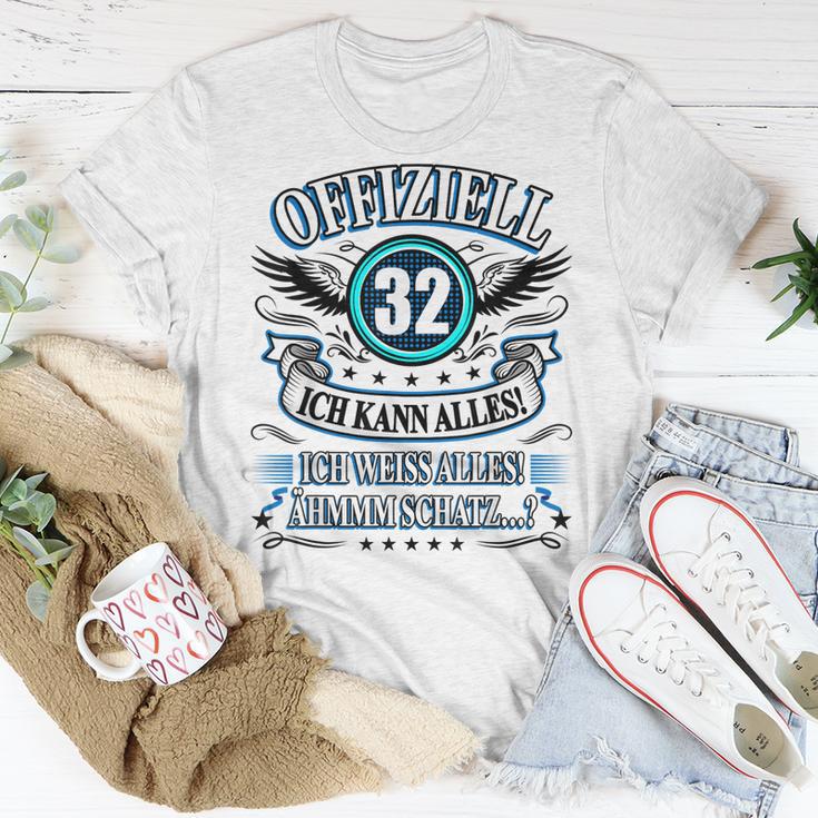 32 Geburtstag Lustig Offiziell 32 Ich Kann AllesSchatz T-Shirt Lustige Geschenke