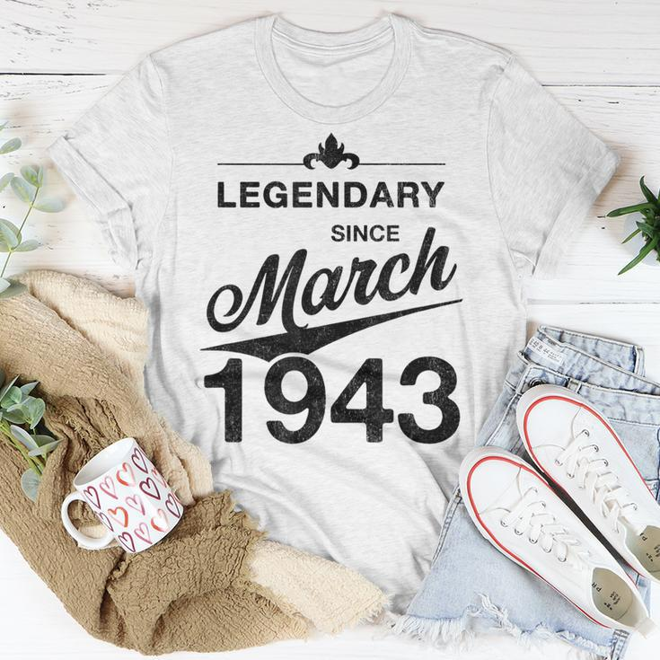 80 Geburtstag 80 Jahre Alt Legendär Seit März 1943 V2 T-Shirt Lustige Geschenke