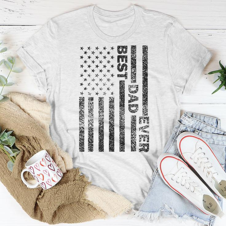 Best Dad Ever American Flag Husband Vintage Fathers Day Men T-Shirt Funny Gifts