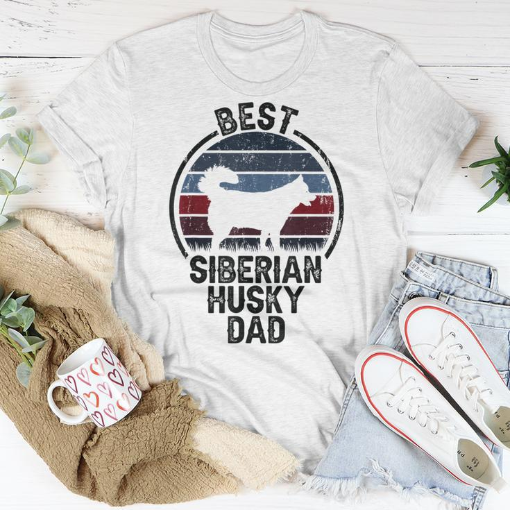 Best Dog Father Dad Vintage Siberian Husky T-Shirt Funny Gifts