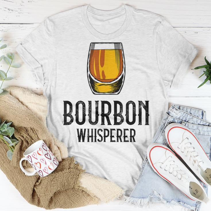 Bourbon Whisperer Witty Alcohol Humor Drinking Saying Unisex T-Shirt Unique Gifts