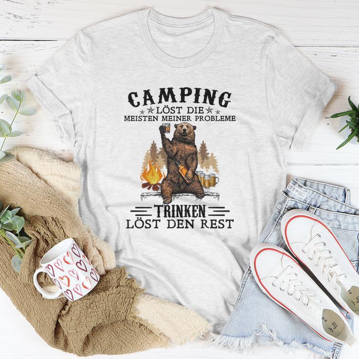 Camping T-Shirt Lustiger Spruch mit Bärenmotiv, Problemlösungs-Shirt Lustige Geschenke