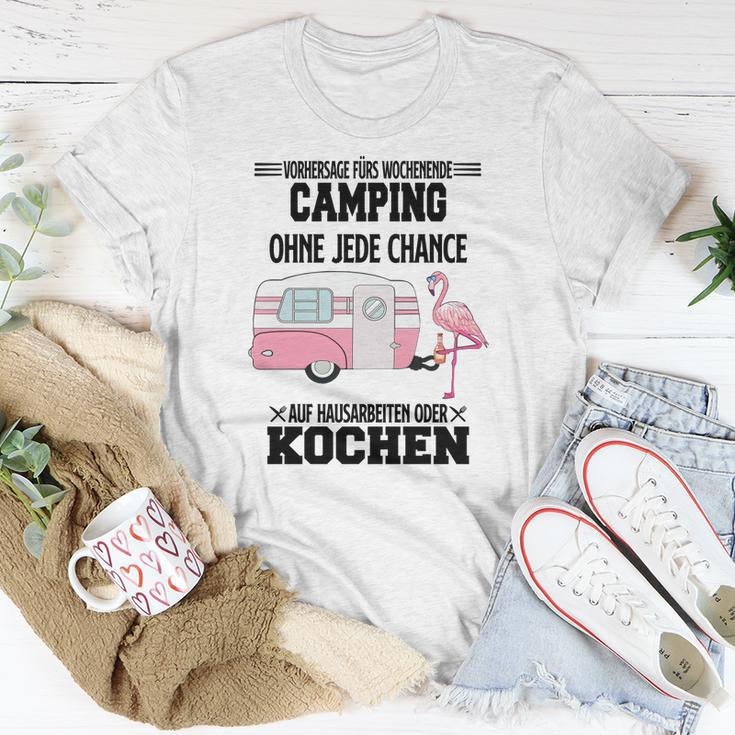 Camping Vorhersage Fürs Wochenende T-Shirt Lustige Geschenke