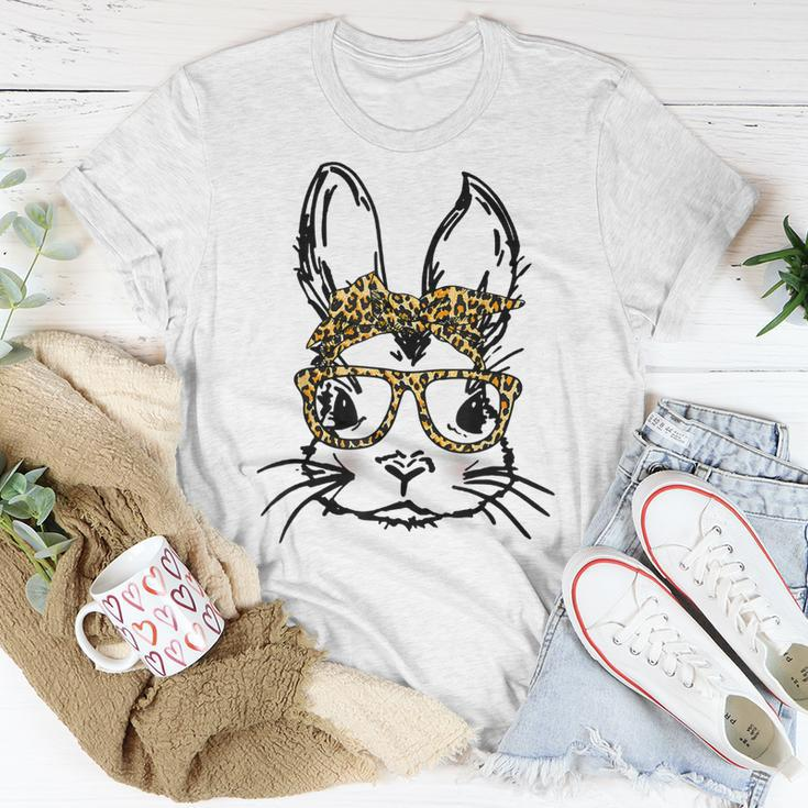 Cute Bunny Wearing Glasses Leopard Easter Day T-Shirt Funny Gifts