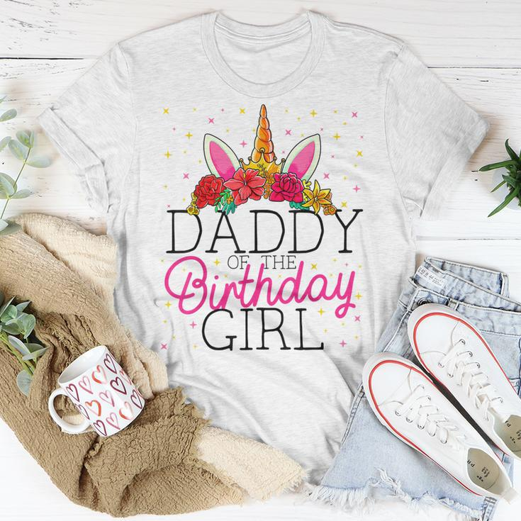 Daddy Of The Birthday Girl Father Unicorn Birthday Gift For Mens Unisex T-Shirt Unique Gifts