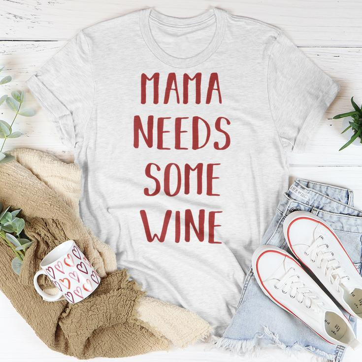 Damen Mama Needs Some Wine Mama Wein T-Shirt Lustige Geschenke