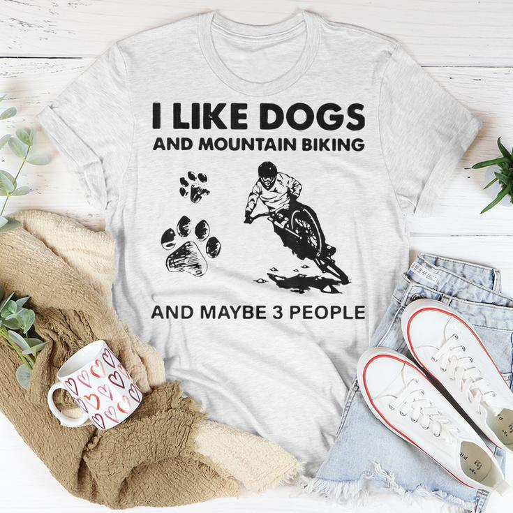 I Like Dogs And Mountain Biking And Maybe 3 People V2T-shirt Funny Gifts
