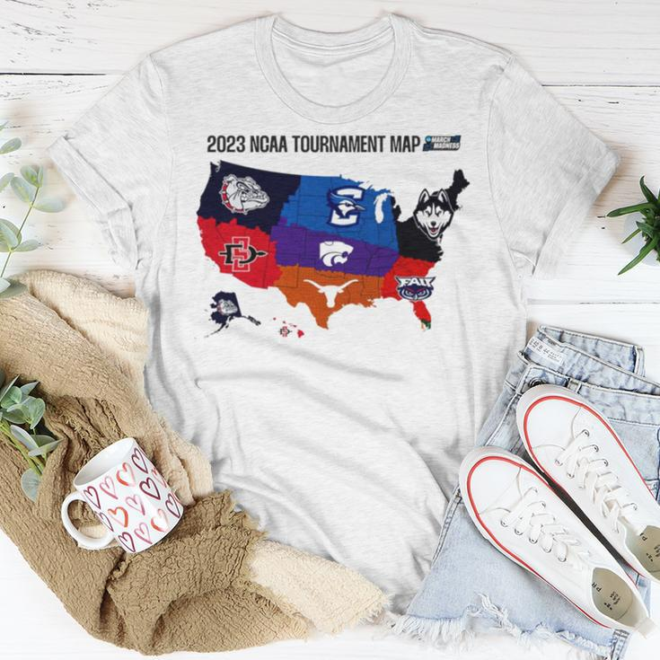 Elite 8 March Madness 2023 Ncaa Tournament Map Unisex T-Shirt Unique Gifts