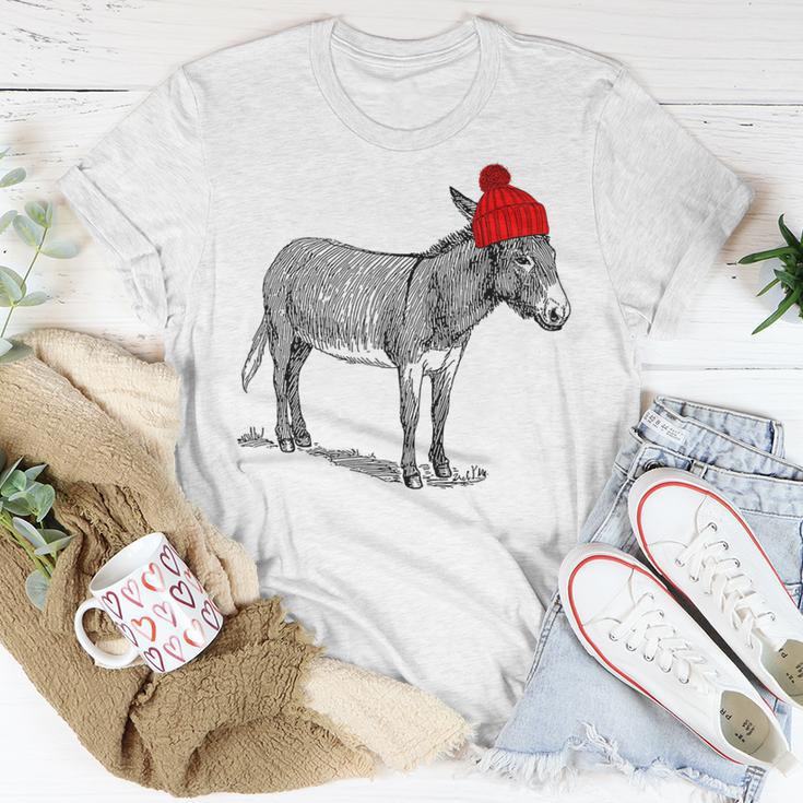 Esel Burro Mule Tragen Einer Beanie Weihnachtsstrumpf Hat T-Shirt Lustige Geschenke