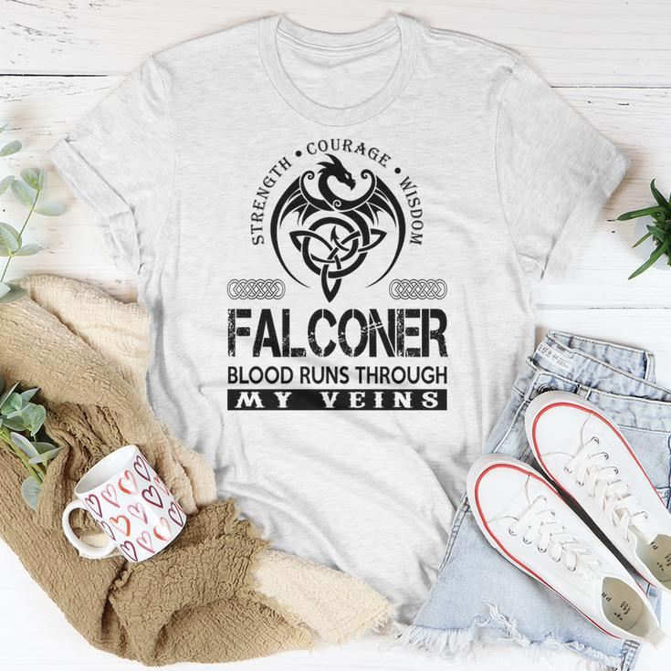 Falconer Blood Runs Through My Veins Unisex T-Shirt Funny Gifts
