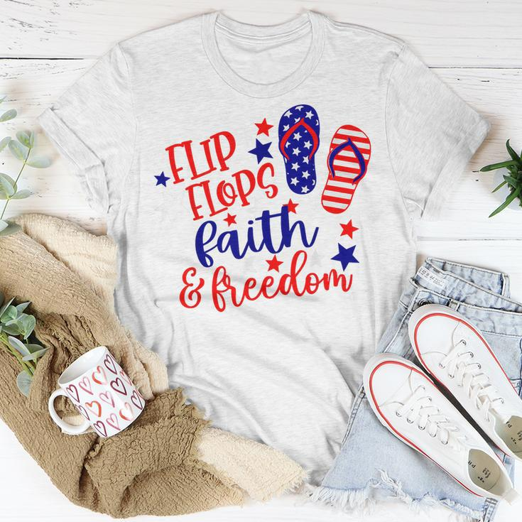 Flip Flops Faith And Freedom Unisex T-Shirt Unique Gifts