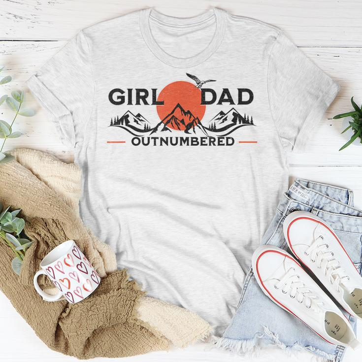 Girl Dad Outnumbered Fathers Day From Wife Daughter Gift For Mens Unisex T-Shirt Unique Gifts