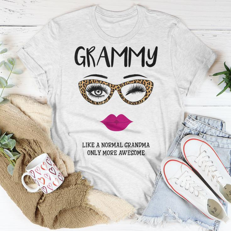 Grammy Like A Normal Grandma Only More Awesome Glasses Face Unisex T-Shirt Unique Gifts