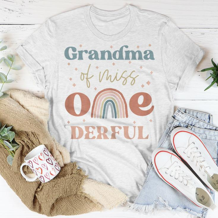 Grandma Of Miss Onederful Boho Rainbow First Birthday Gift For Womens Unisex T-Shirt Unique Gifts