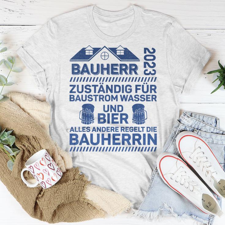 Herren Bauherr 2023 Zuständig Für Baustrom Lustiger Spruch T-Shirt Lustige Geschenke