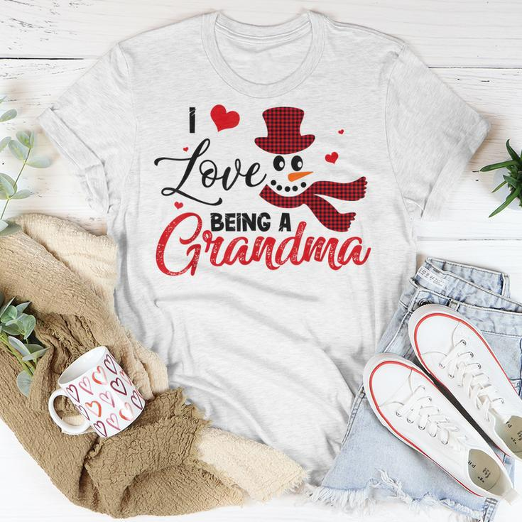 I Love Being A Grandma Snowman Christmas Pajama Funny Gifts Unisex T-Shirt Unique Gifts
