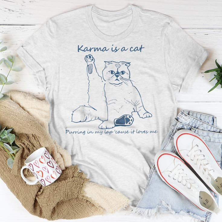 Karma Is A Cat Purring In My Lap Cause It Loves Me Cat Love T-shirt Personalized Gifts