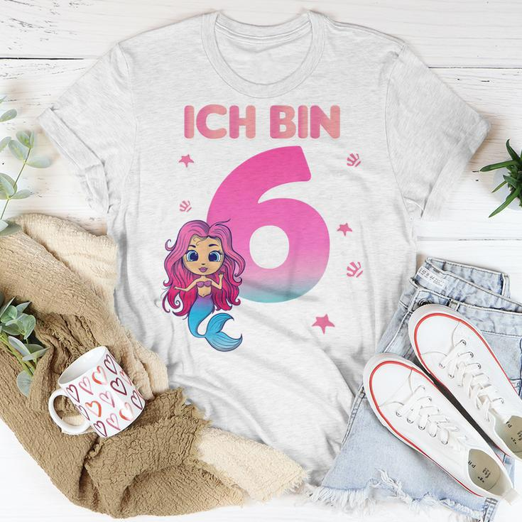 Kinder 6 Geburtstag Mädchen Meerjungfrau Nixe Ich Bin 6 Jahre T-Shirt Lustige Geschenke