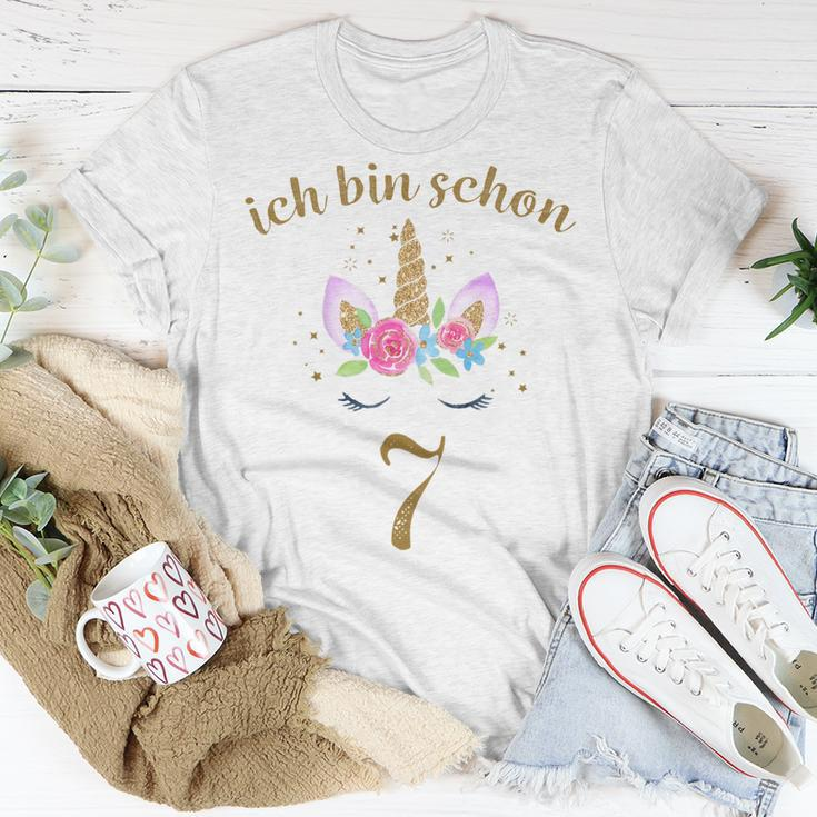 Kinder Ich Bin Schon 7 Geburtstags Einhorn 7 Jahre Mädchen T-Shirt Lustige Geschenke